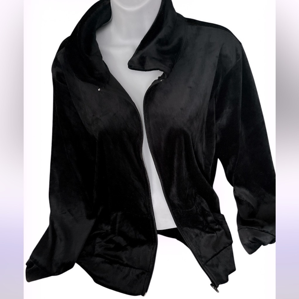 Black Velour oversized sweatshirt Sz XXL